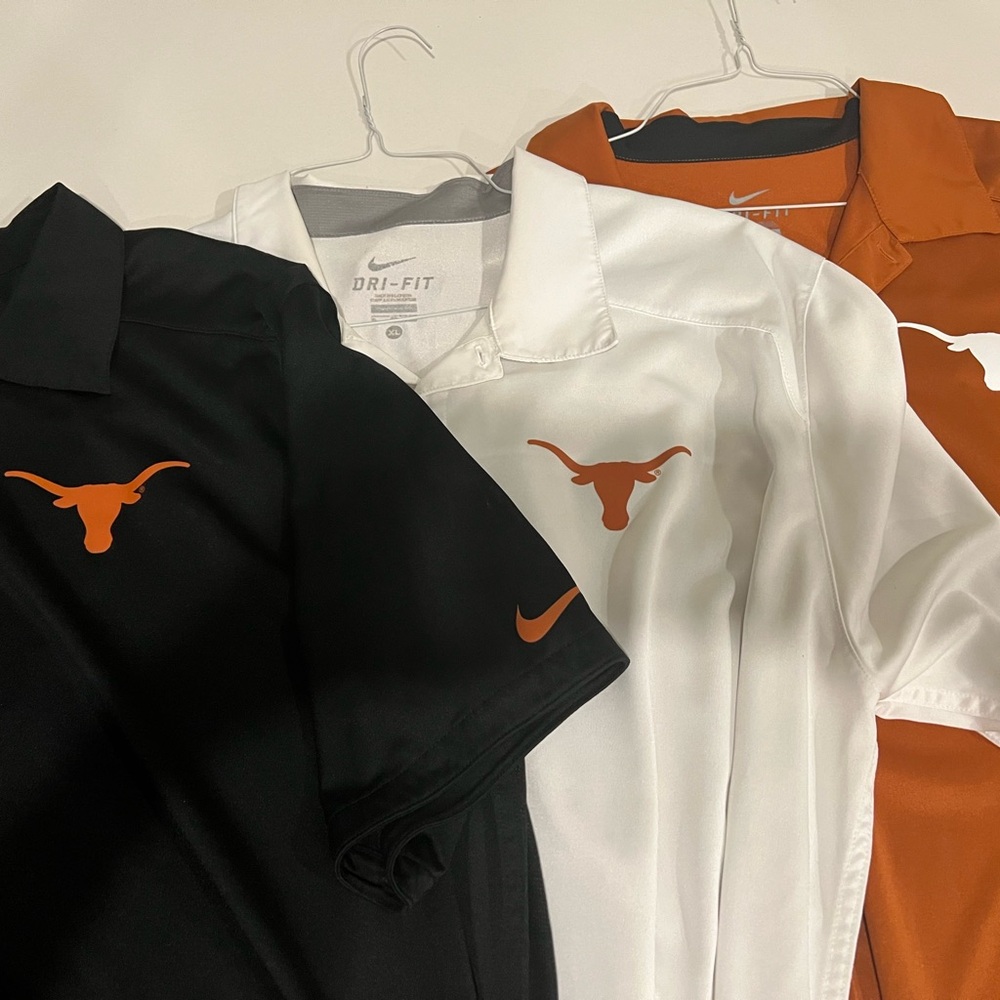 Lot of 3 Nike Dri-fit Texas Longhorn Men's Tops
